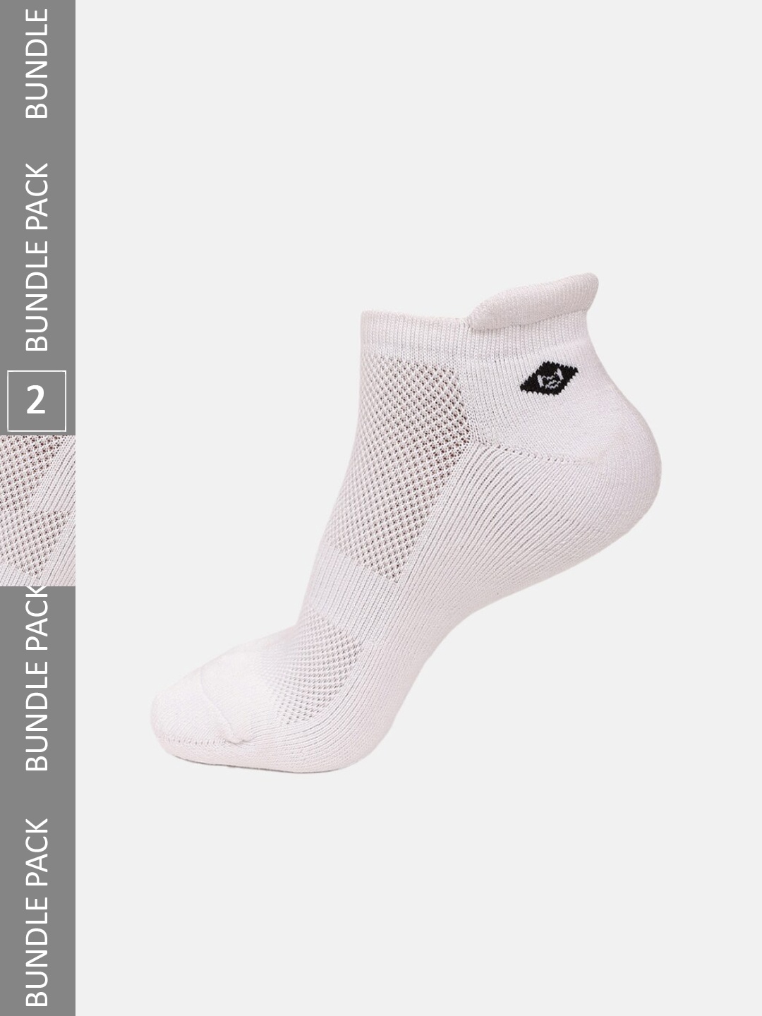 

Almo Wear Men Pack Of 2 Anti-Microbial Lightweight Bamboo Ankle Length Socks, White