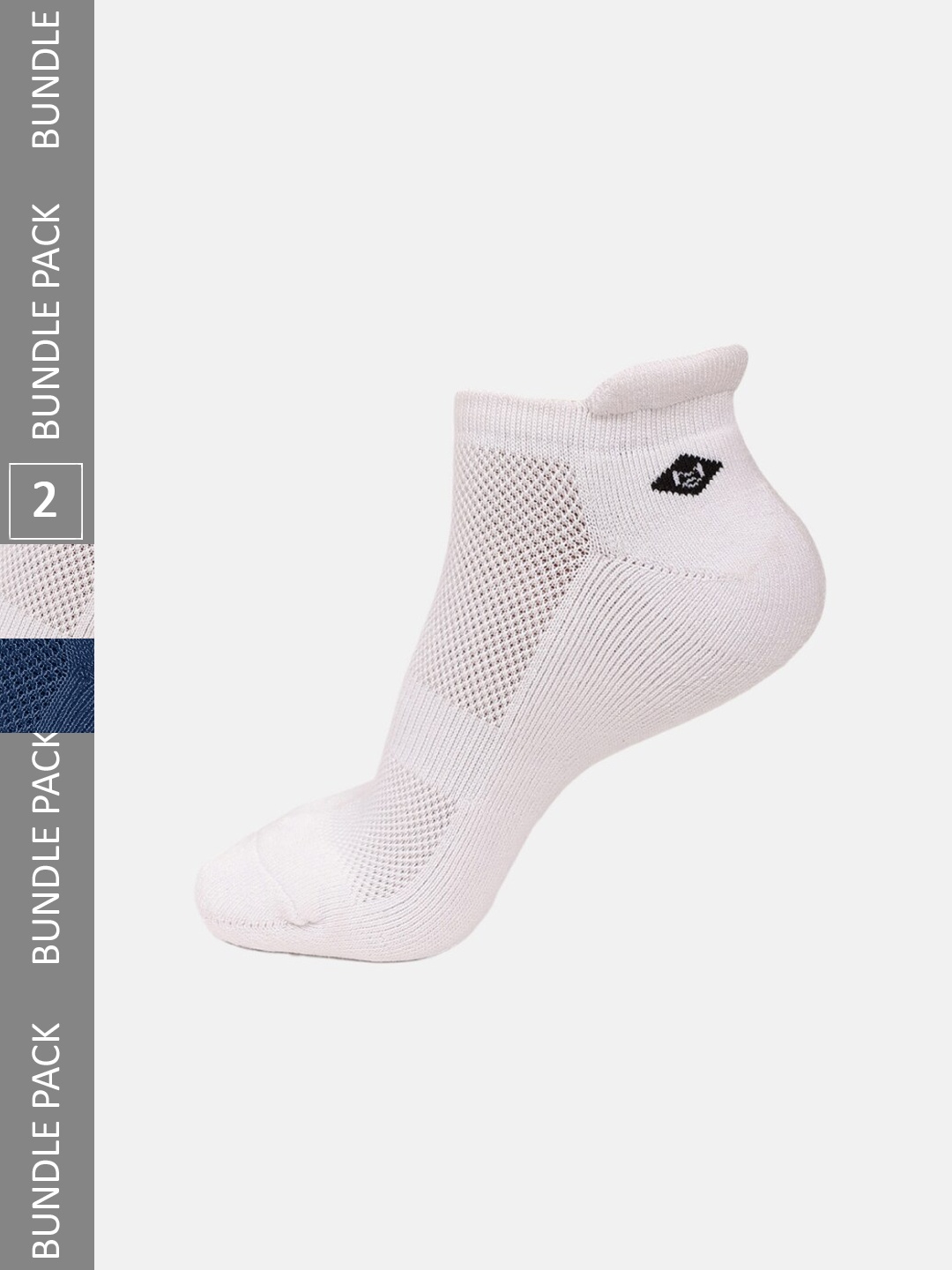 

Almo Wear Men Pack Of 2 Bamboo Anti-Microbial Lightweight Ankle Length Socks, White