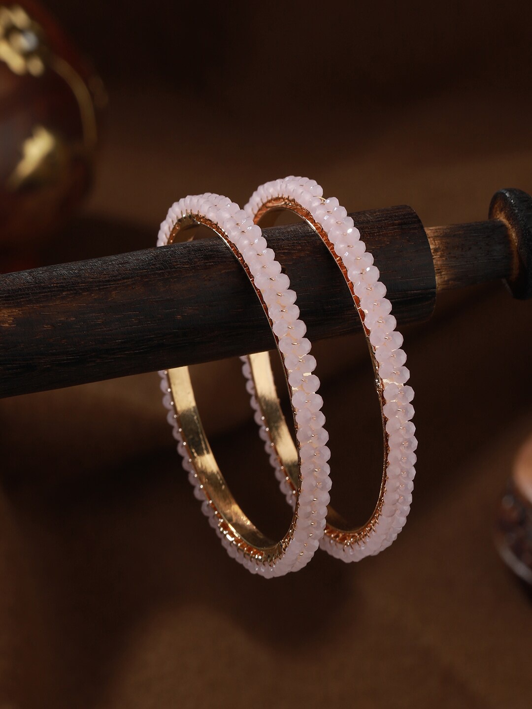 

Jazz and Sizzle Set of 2 Gold-Plated Crystal Beaded Bangles