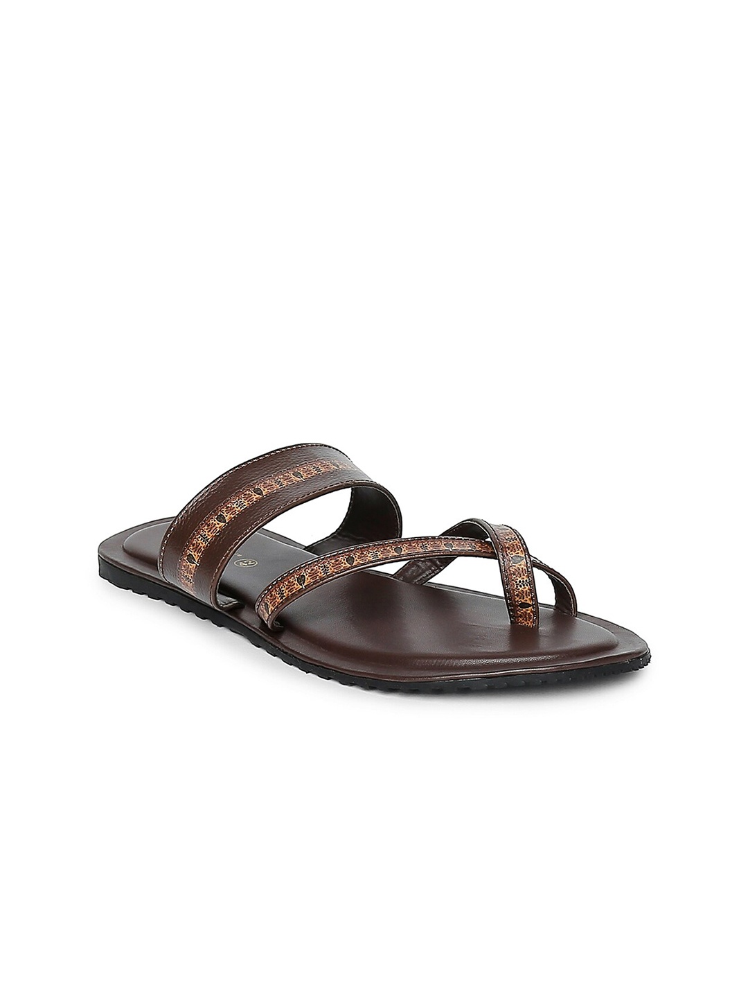 

Kanvas Men Printed Comfort Sandals, Brown