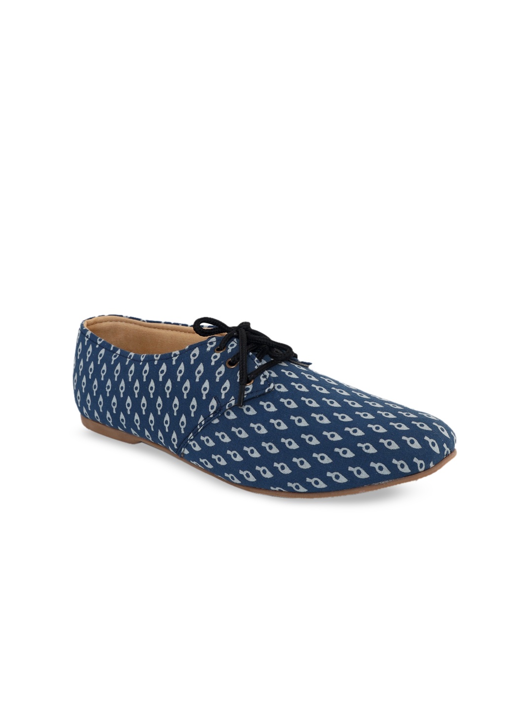 

Kanvas Women Printed Round Toe Lace-Ups Derbys, Blue