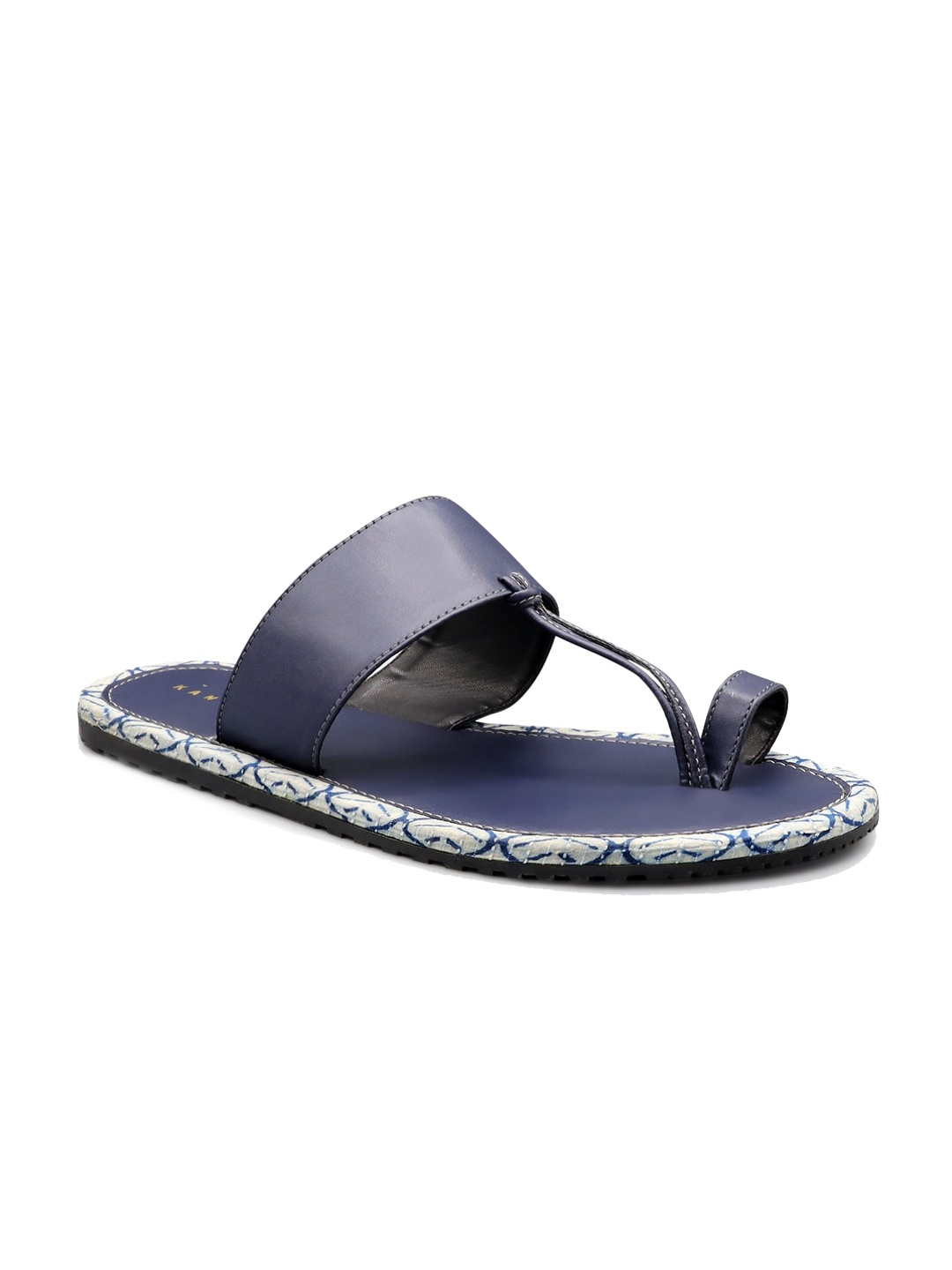 

Kanvas Men No Back Strap Open Toe Sandals, Blue