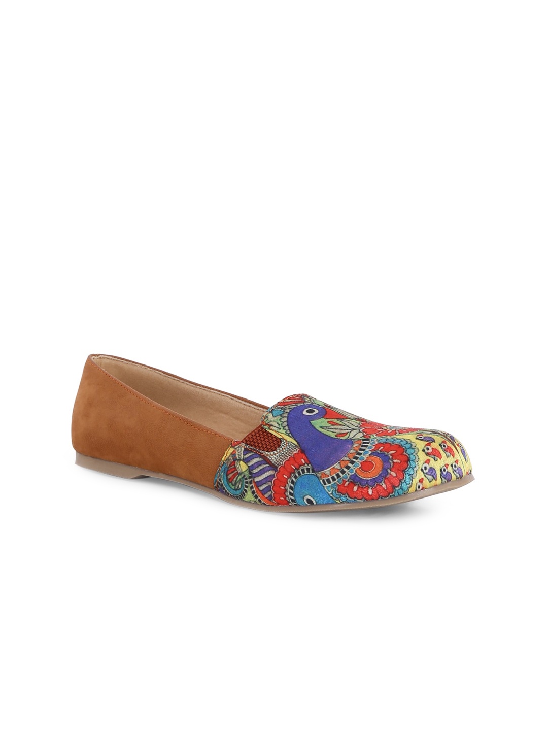 

Kanvas Women Printed Synthetic Slip-On Ballerinas, Brown