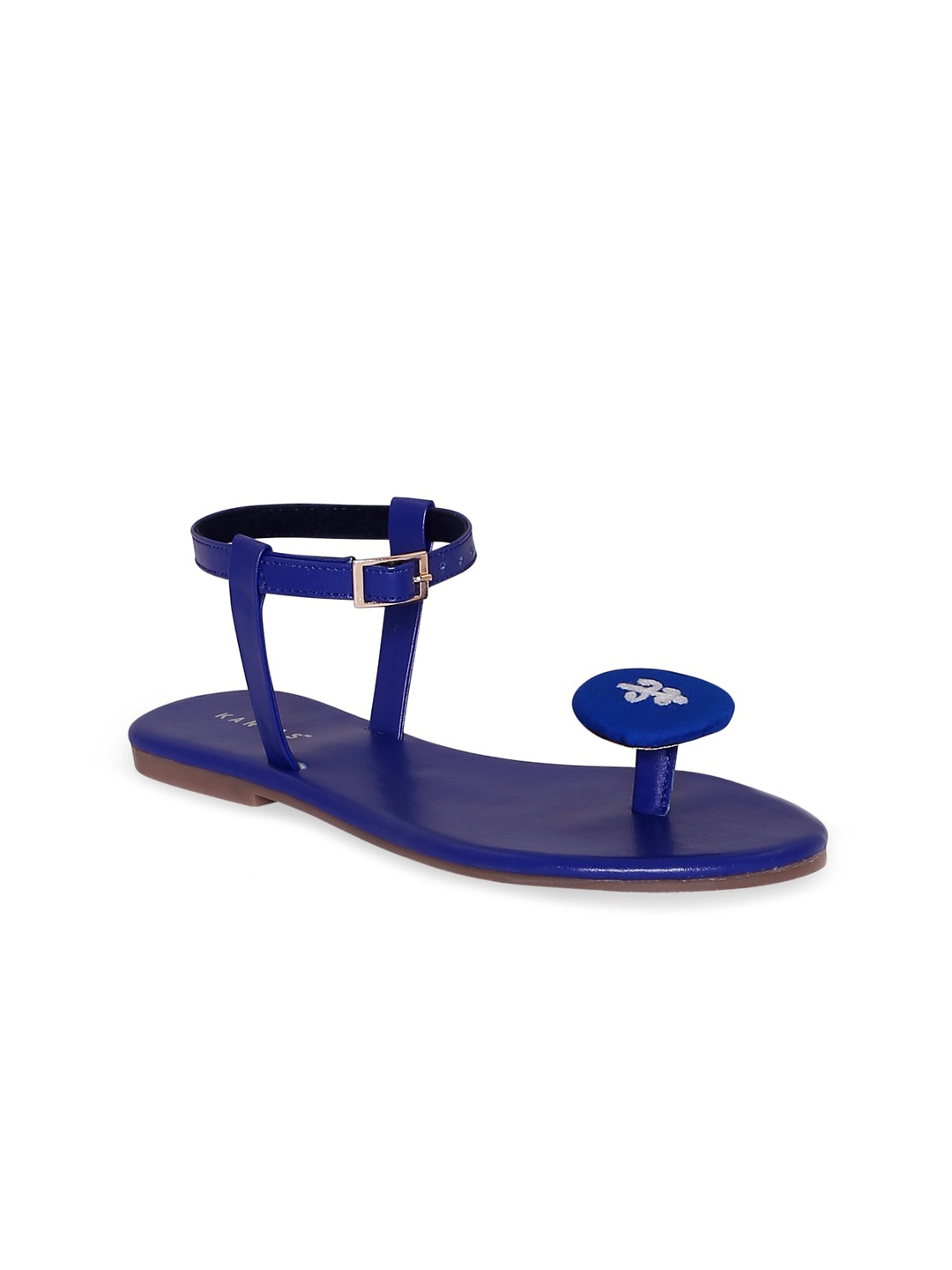 

Kanvas Women Ankle Loop One Toe Flats, Blue