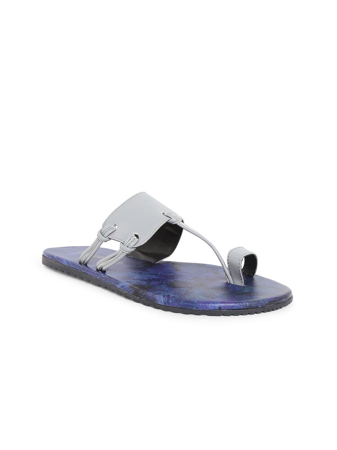 

Kanvas Men Printed One Toe Comfort Sandals, Grey