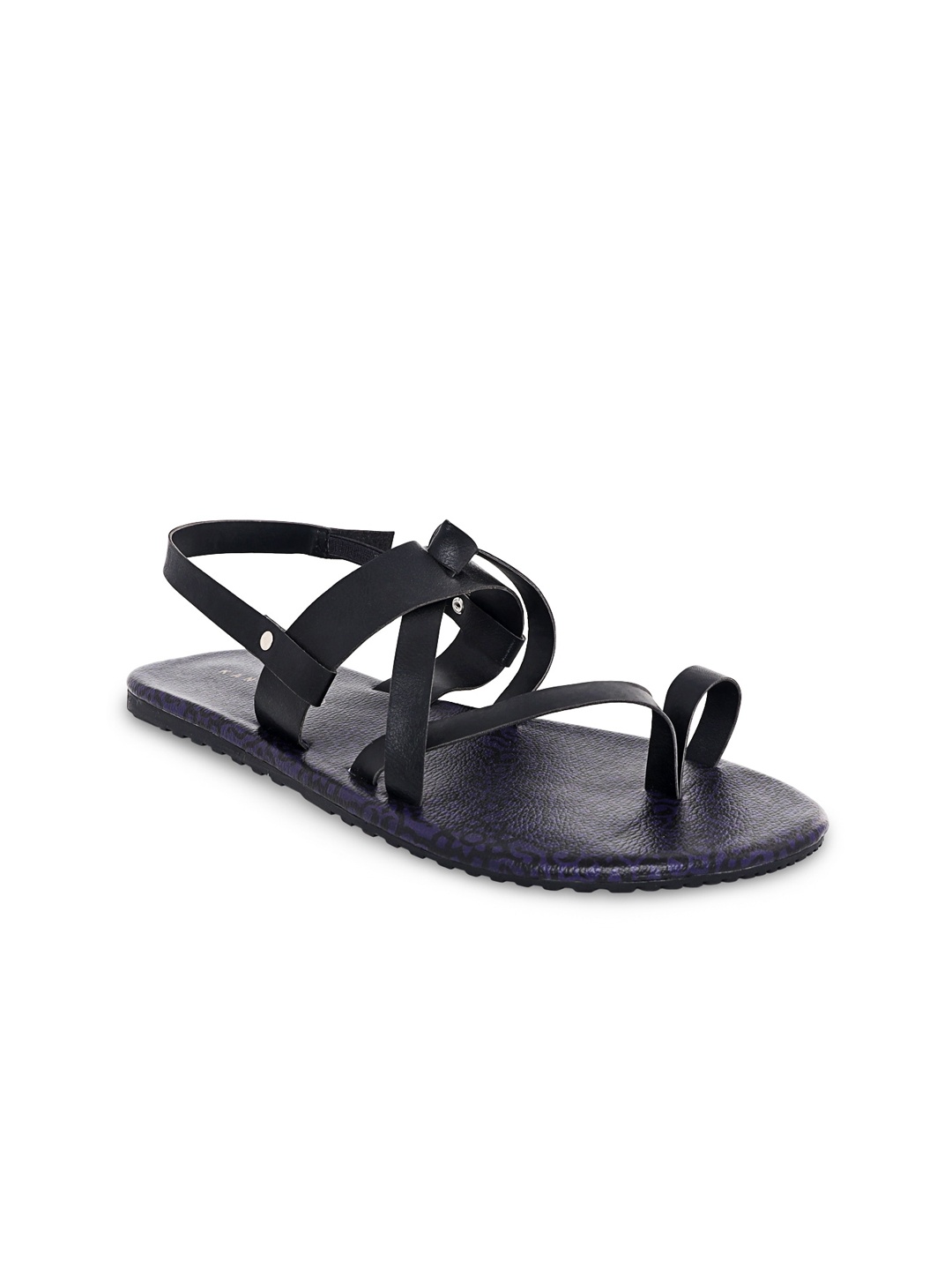 

Kanvas Men One Toe Comfort Sandals, Black