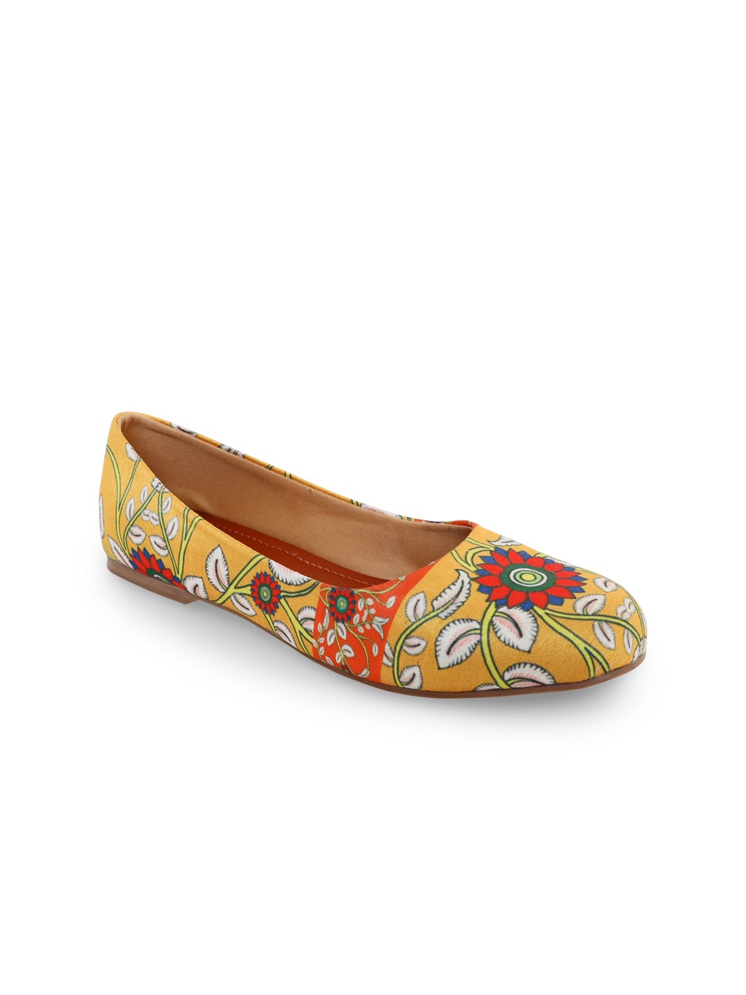

Kanvas Printed Round Toe Ballerinas, Yellow