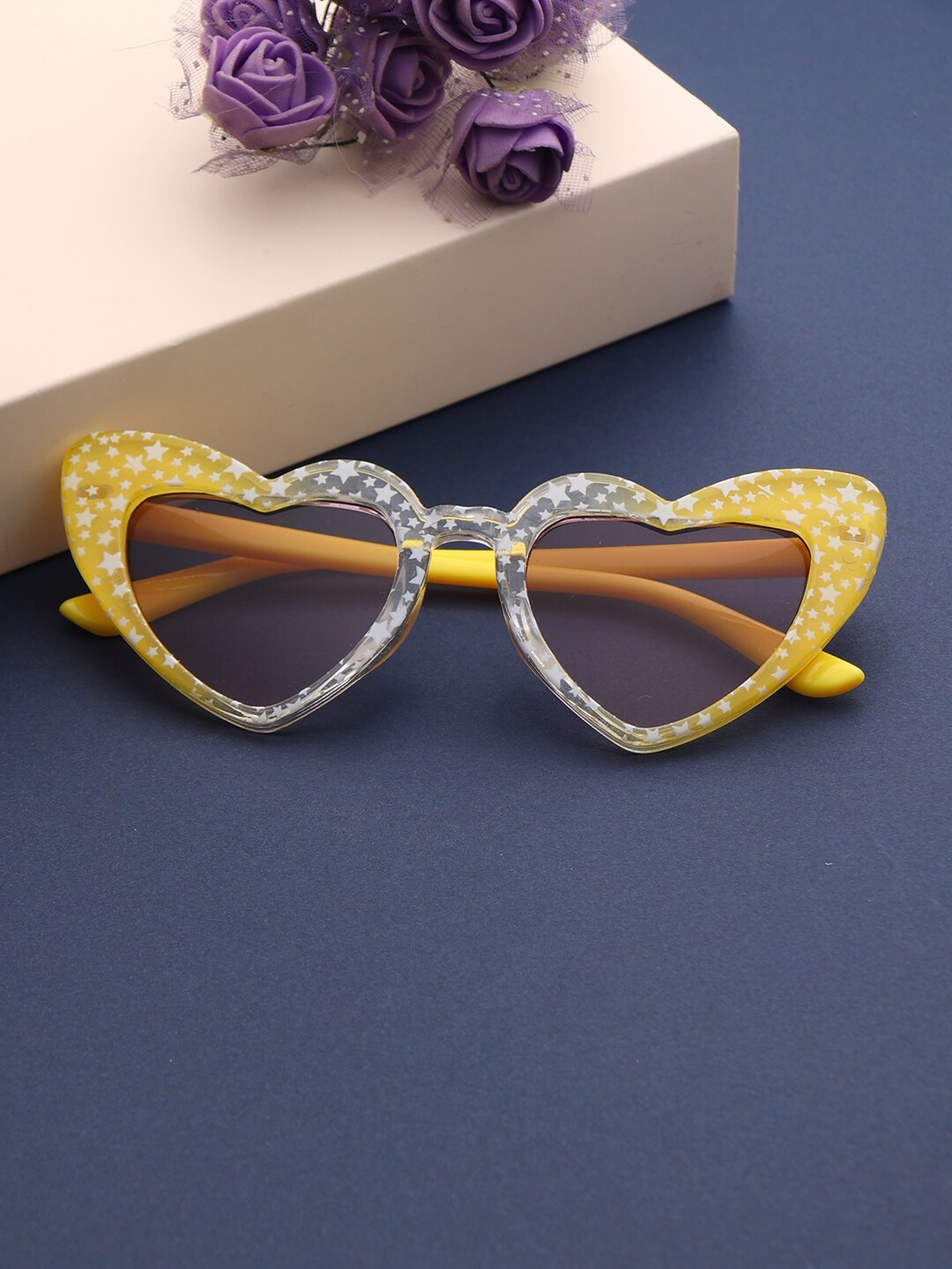 

PASSION PETALS Girls Heart Sunglasses-Polarised and UV Lens 11-10yellowsunglasses, Yellow