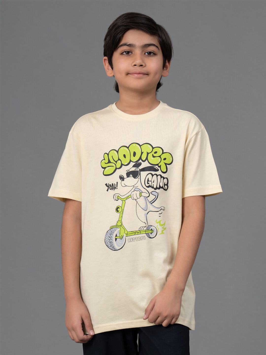 

Red Tape Kids Typography Printed Pure Cotton T-shirt, Cream