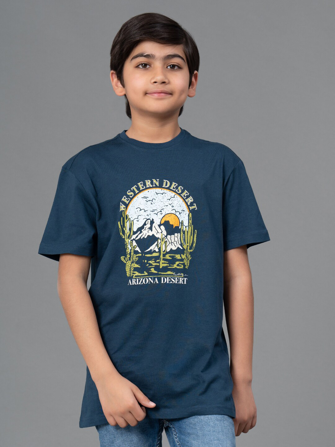 

Red Tape Kids Graphic Printed Pure Cotton T-shirt, Blue