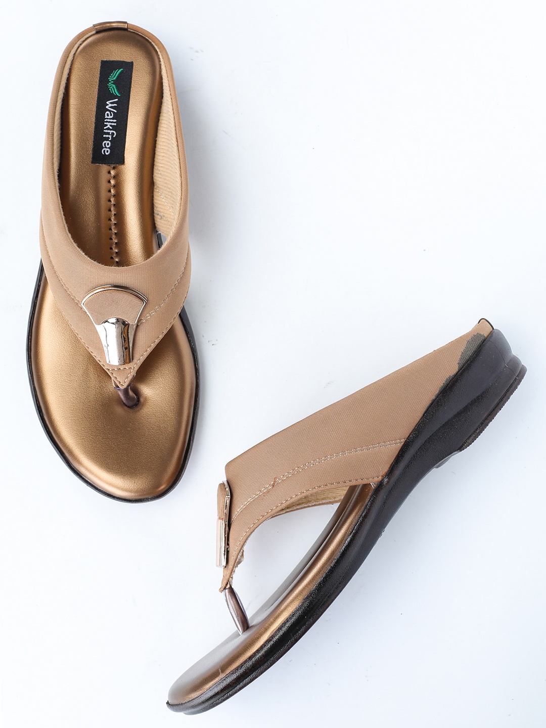 

Walkfree Embellished T-Strap Flats, Beige