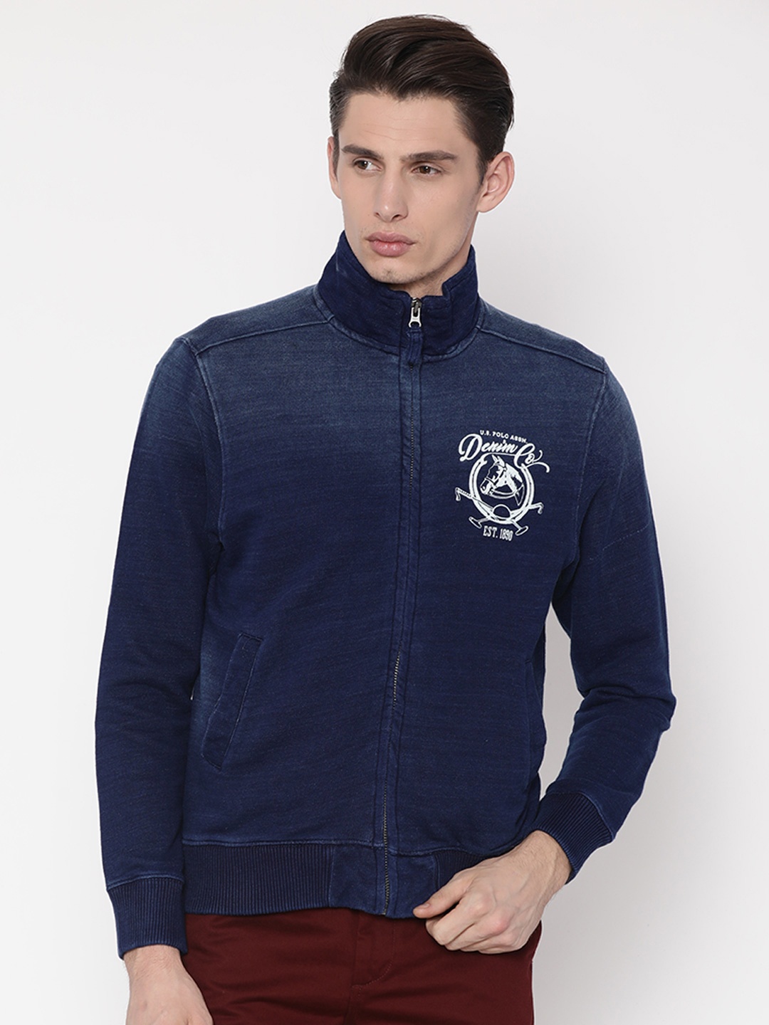 

U.S. Polo Assn. Denim Co. Men Blue Printed Sweatshirt