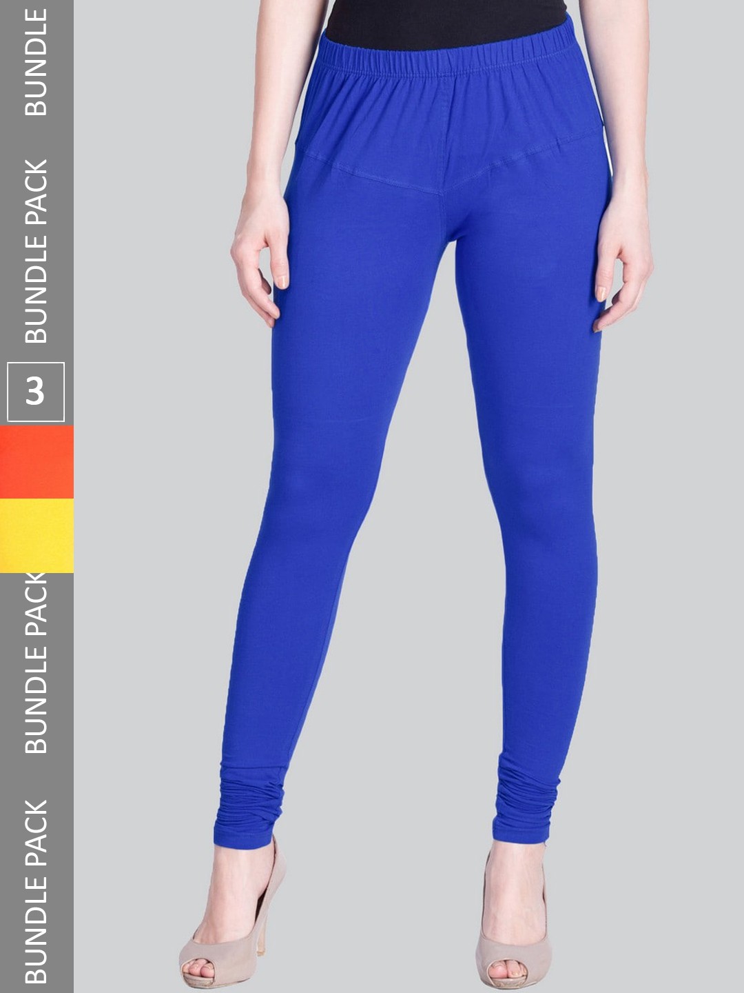 

LYRA Pack Of 3 Ultra Soft Cotton Stretchable Premium Churidar Length Leggings, Blue