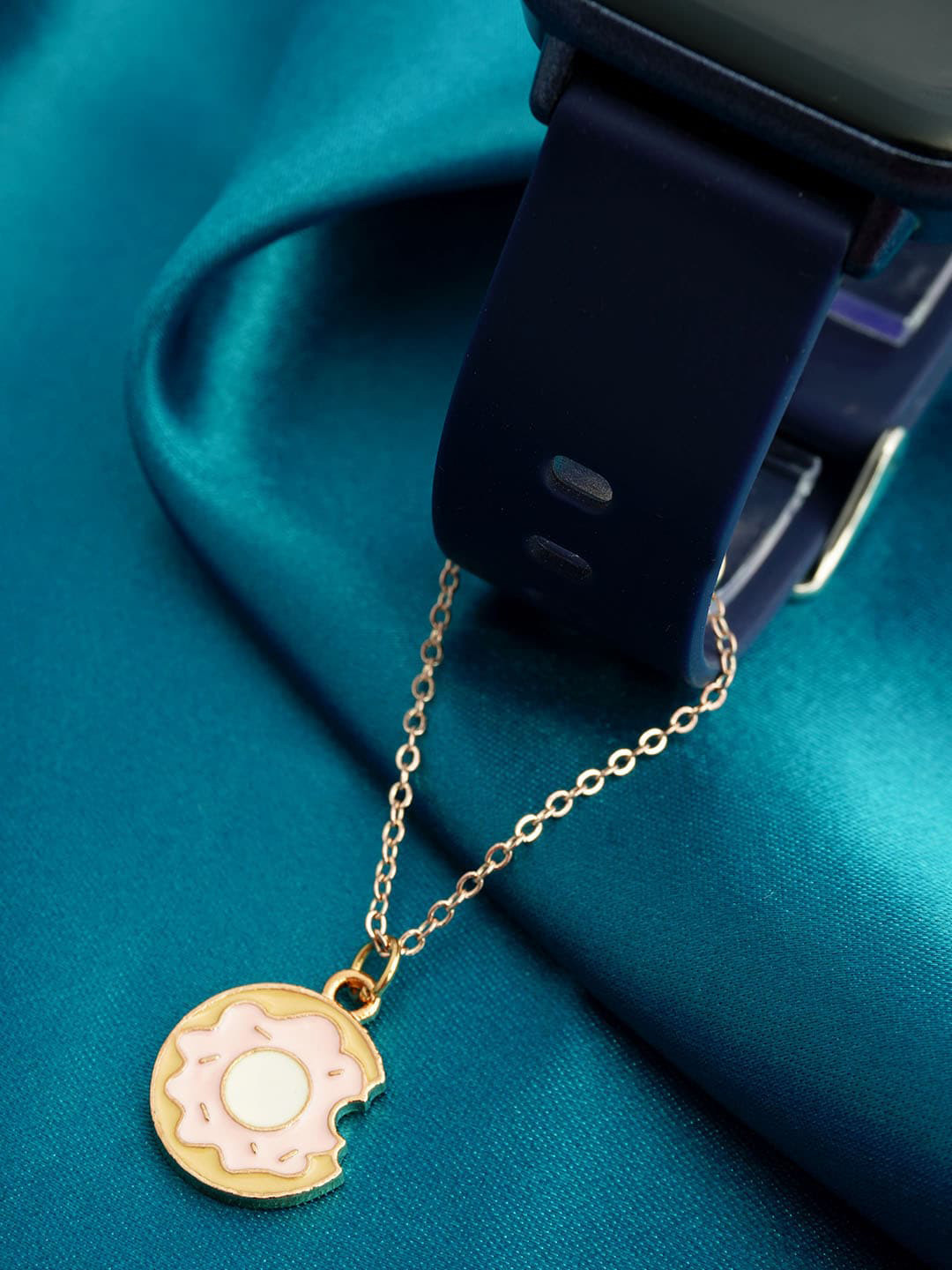 

Ferosh Bitten Donut Chain Watch Charm, Rose gold