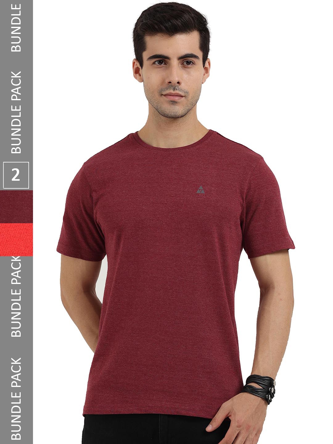 

ARDEUR Pack Of 2 Pure Cotton T-shirt, Red