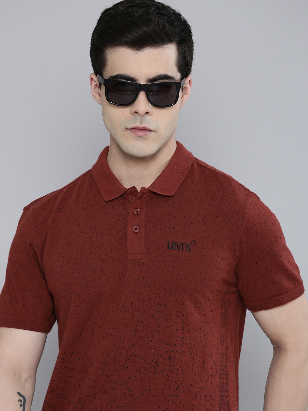 

Levis Printed Polo Collar T-shirt, Maroon