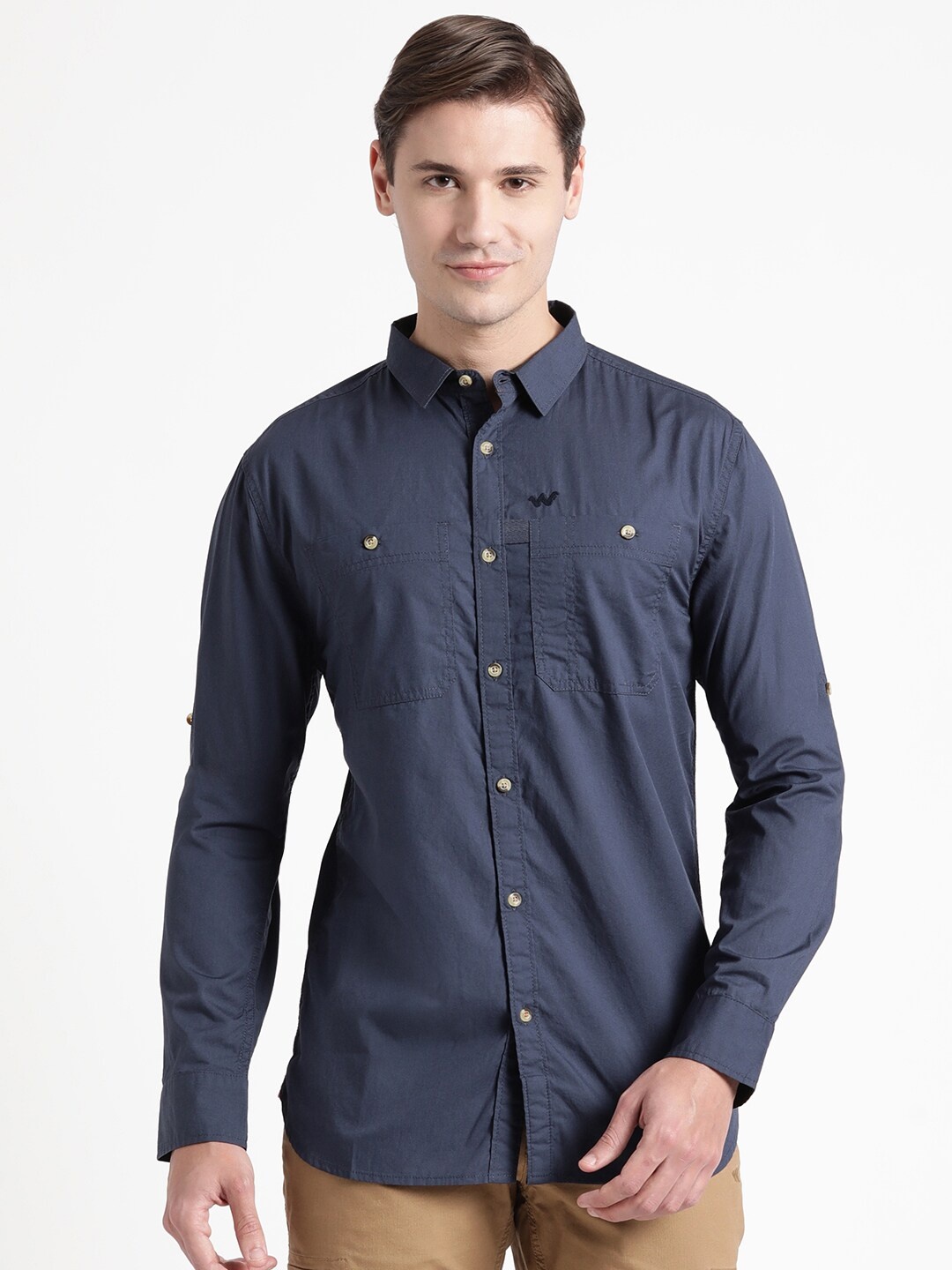 

Wildcraft Comfort Casual Cotton Shirt, Navy blue