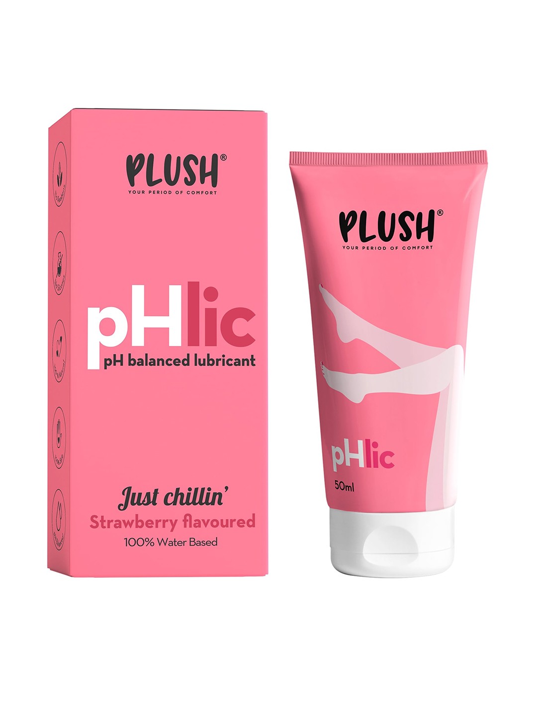 

Plush pHlic 100% Water Based Strawberry Flavoured Lubricant Gel 50 ml - Just Chillin, Pink