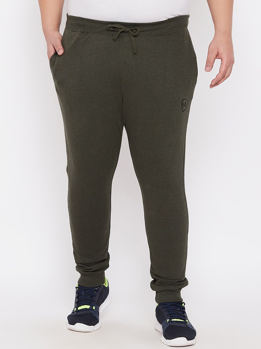 

ARDEUR Men Plus Size Cotton Mid-Rise Joggers, Olive