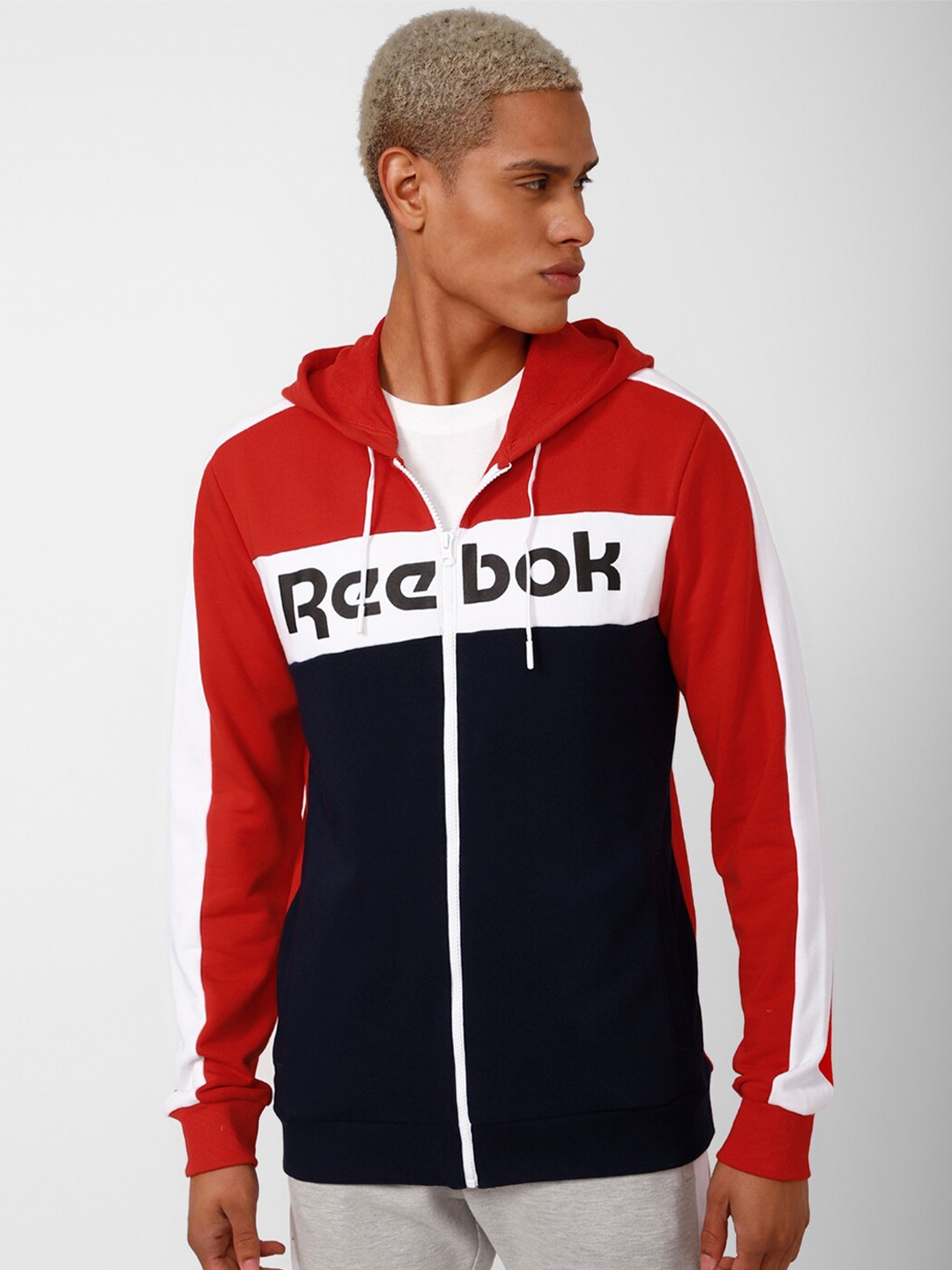 

Reebok Men TE LL FZ Hooded Sweatshirts, Red