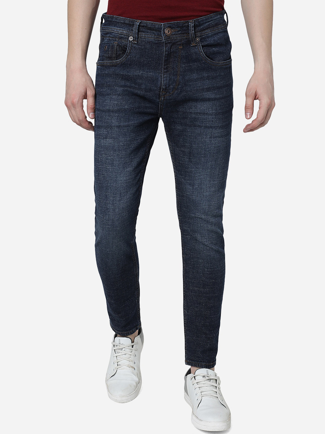 

Greenfibre Men Slim Fit Heavy Fade Stretchable Jeans, Blue