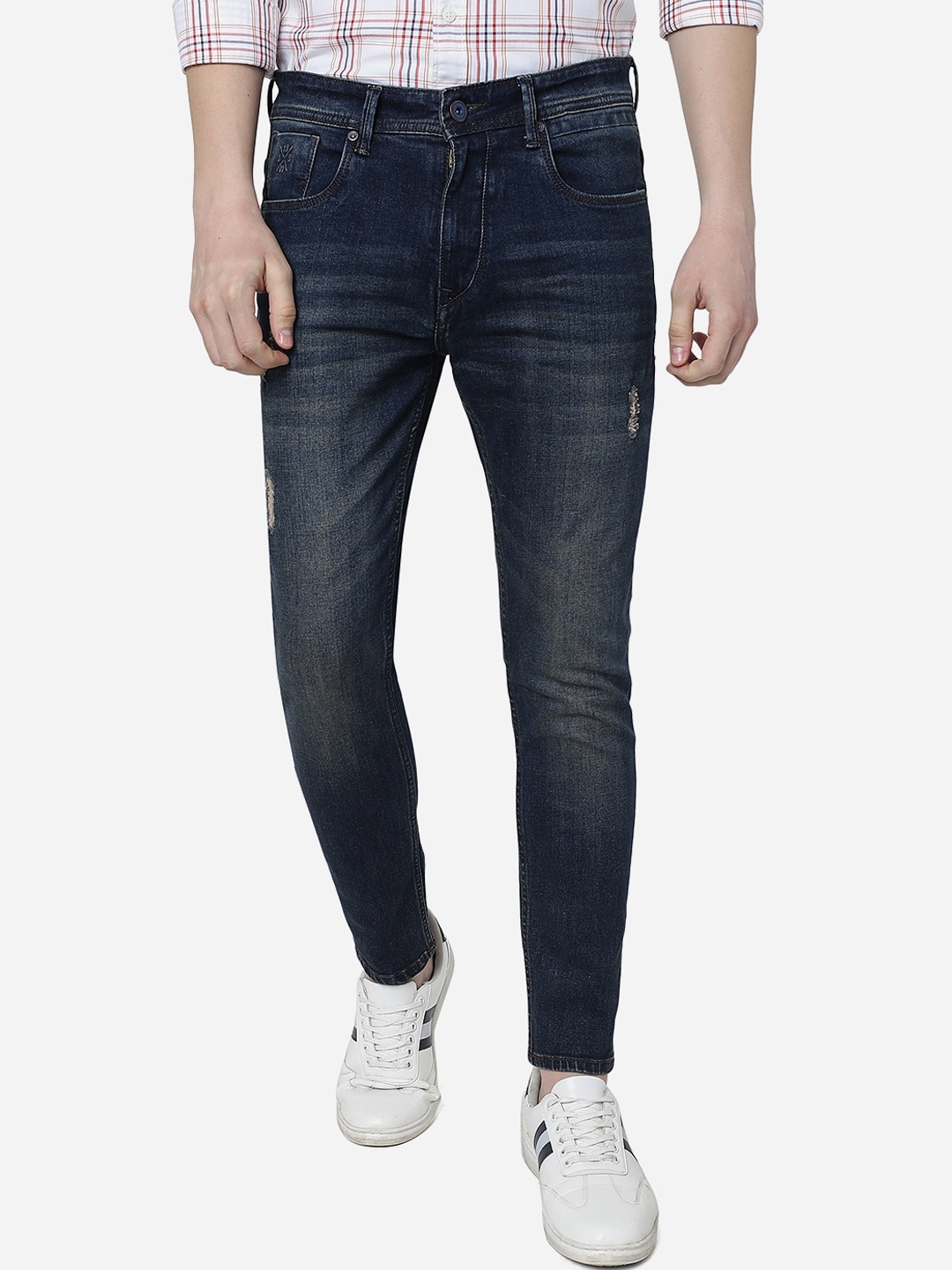 

JADE BLUE Men Cotton Slim Fit Heavy Fade Stretchable Jeans