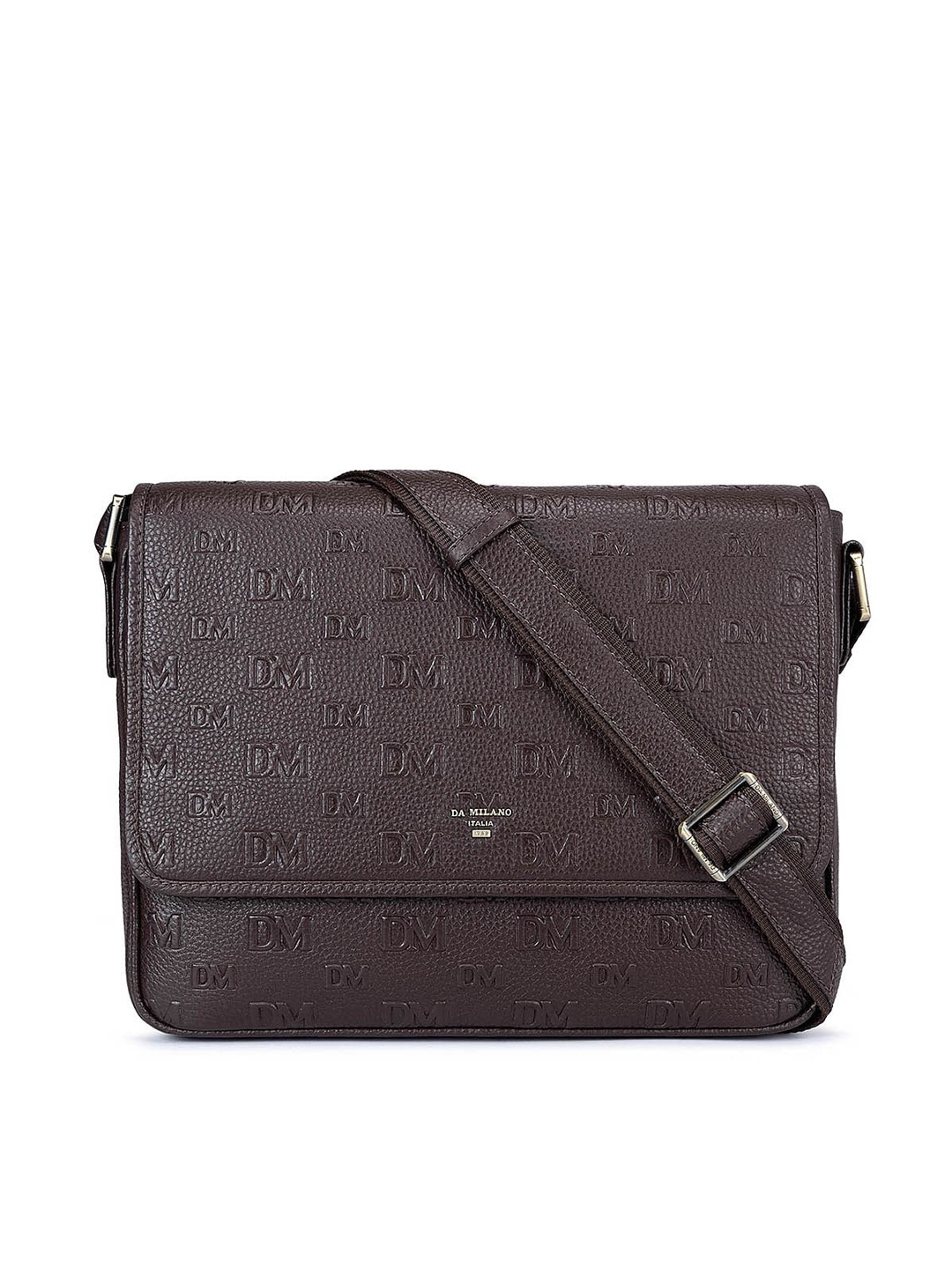 

Da Milano Textured Leather Sling Bag, Brown