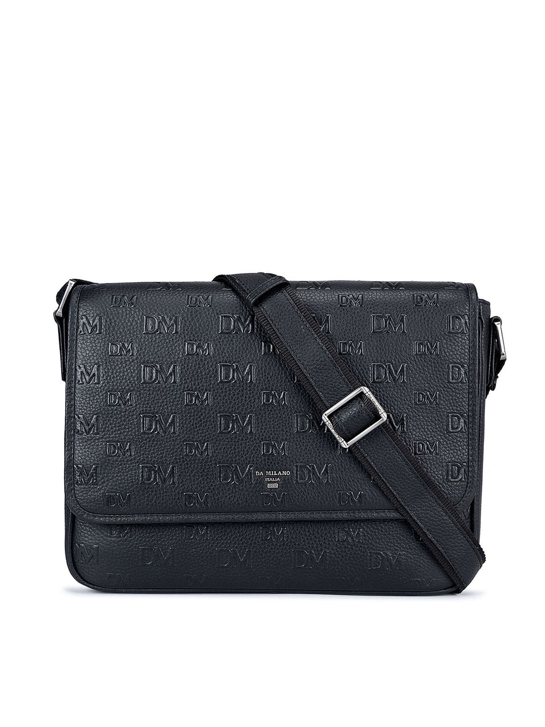 

Da Milano Textured Leather Sling Bag, Black