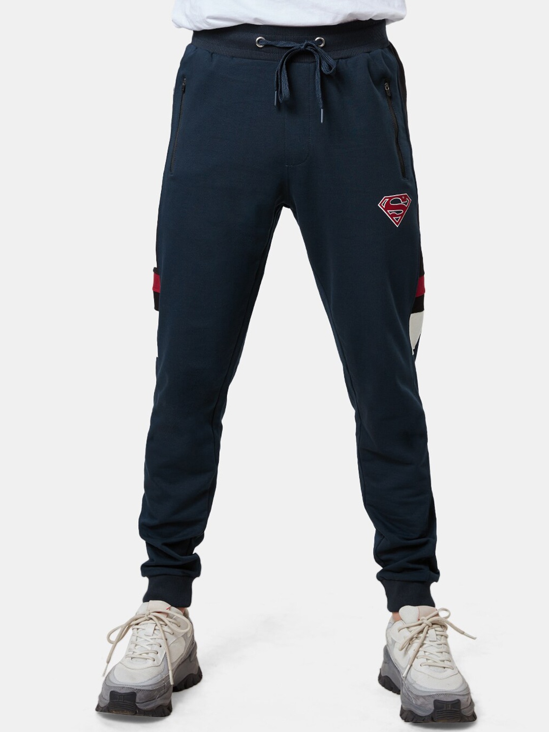 

The Souled Store Men Superman Mid-Rise Joggers, Navy blue