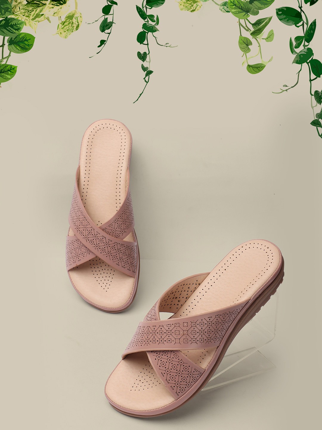 

Bella Toes Perforated Open Toe Flats, Pink