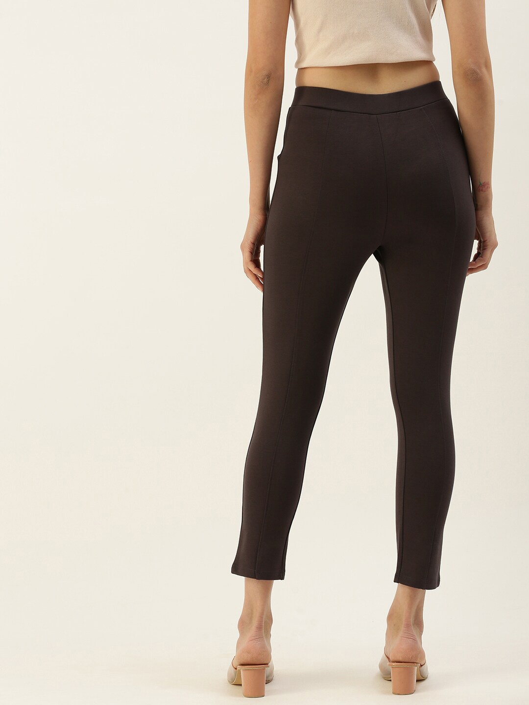 

De Moza Women Skinny Fit Slip-On Treggings, Grey