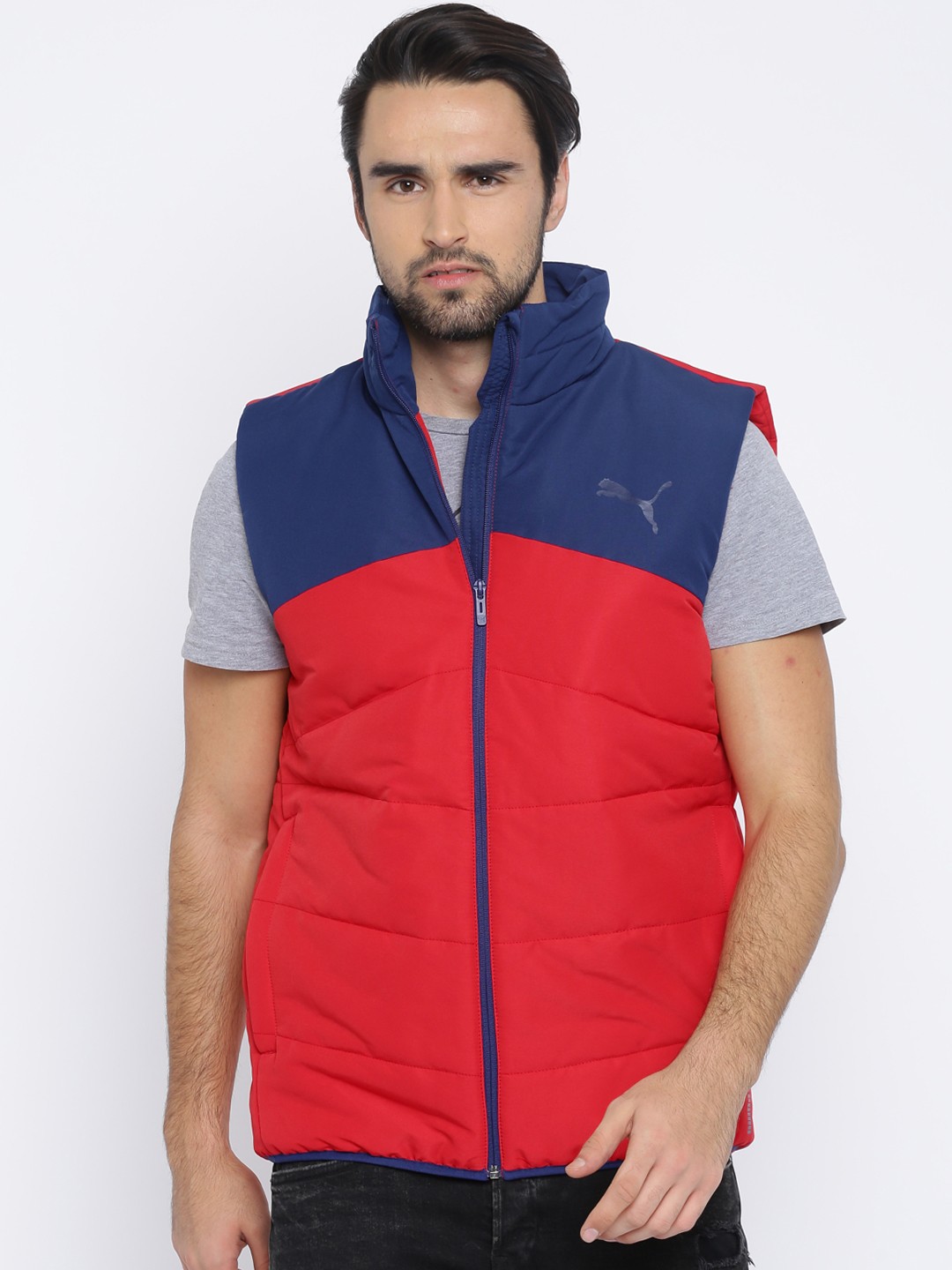 

Puma Men Red & Blue Colourblocked ESS Padded Jacket