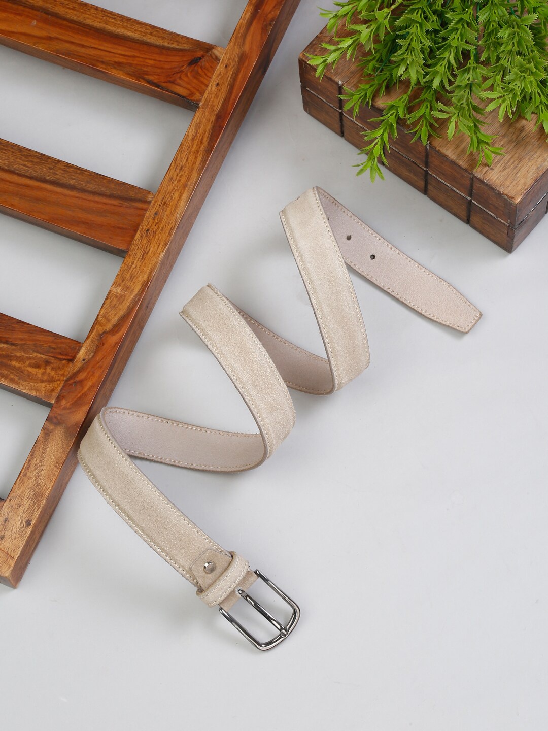 

LOUIS STITCH Men Premium Leather Casual Belt, Beige