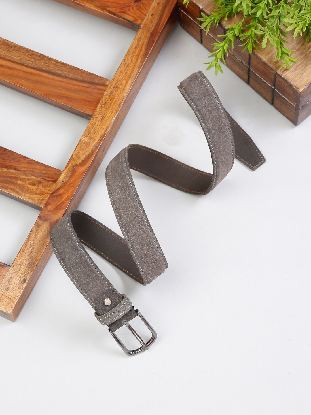 

LOUIS STITCH Men Premium Leather Casual Belt, Charcoal