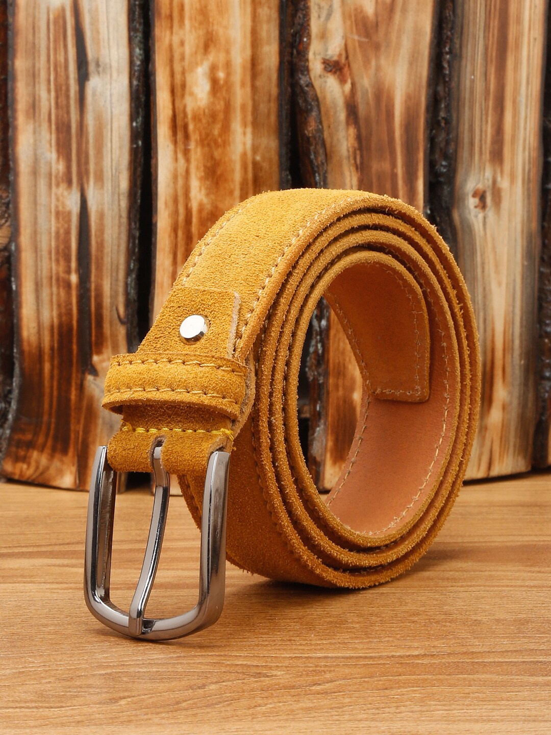 

LOUIS STITCH Men Premium Suede Leather Casual Belt, Brown