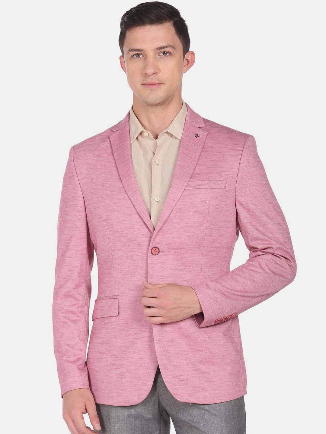 

Arrow Men Single-Breasted Slim-Fit Formal Blazer, Pink