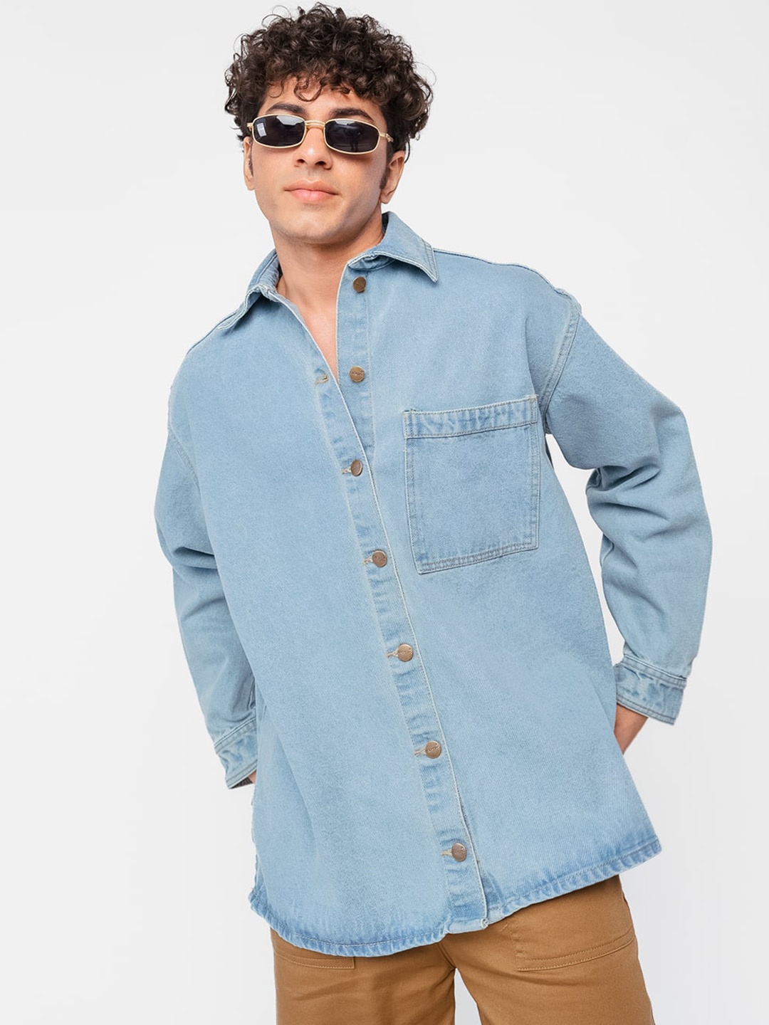 

FREAKINS Cotton Washed Denim Jacket, Blue