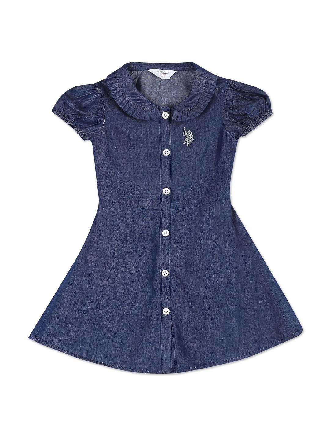 

U.S. Polo Assn. Kids Peter Pan Collar A-Line Dress, Blue