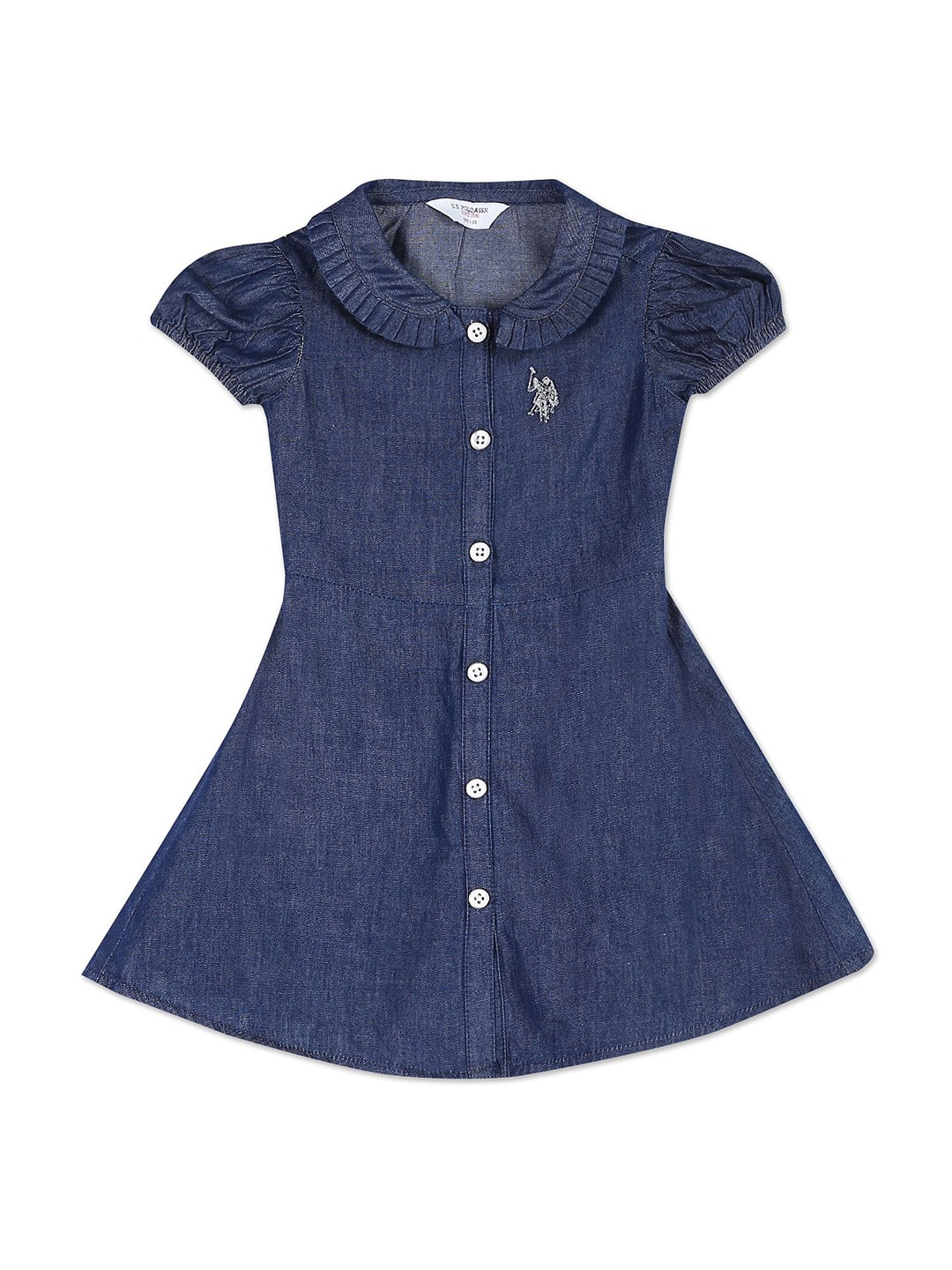 

U.S. Polo Assn. Kids Peter Pan Collar A-Line Dress, Blue