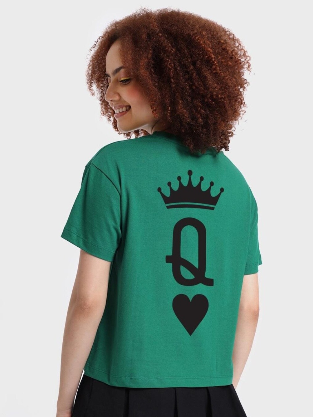 

Bewakoof Typography Printed Cotton Top, Green