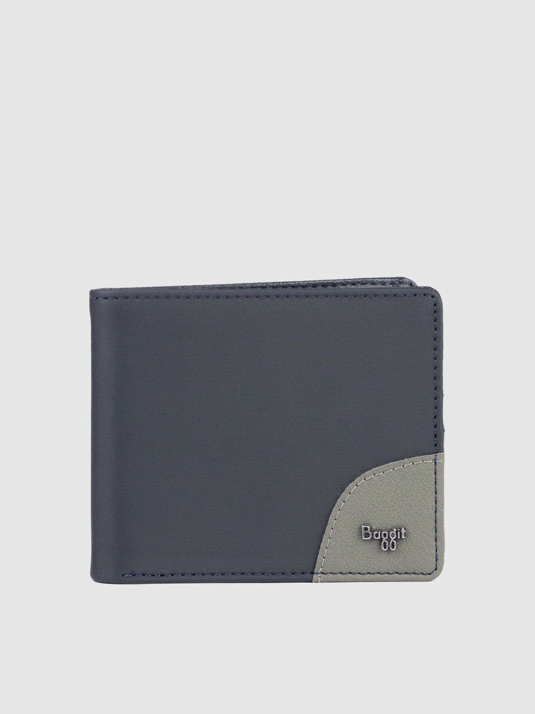 

Baggit Men Solid PU Two Fold Wallet, Navy blue