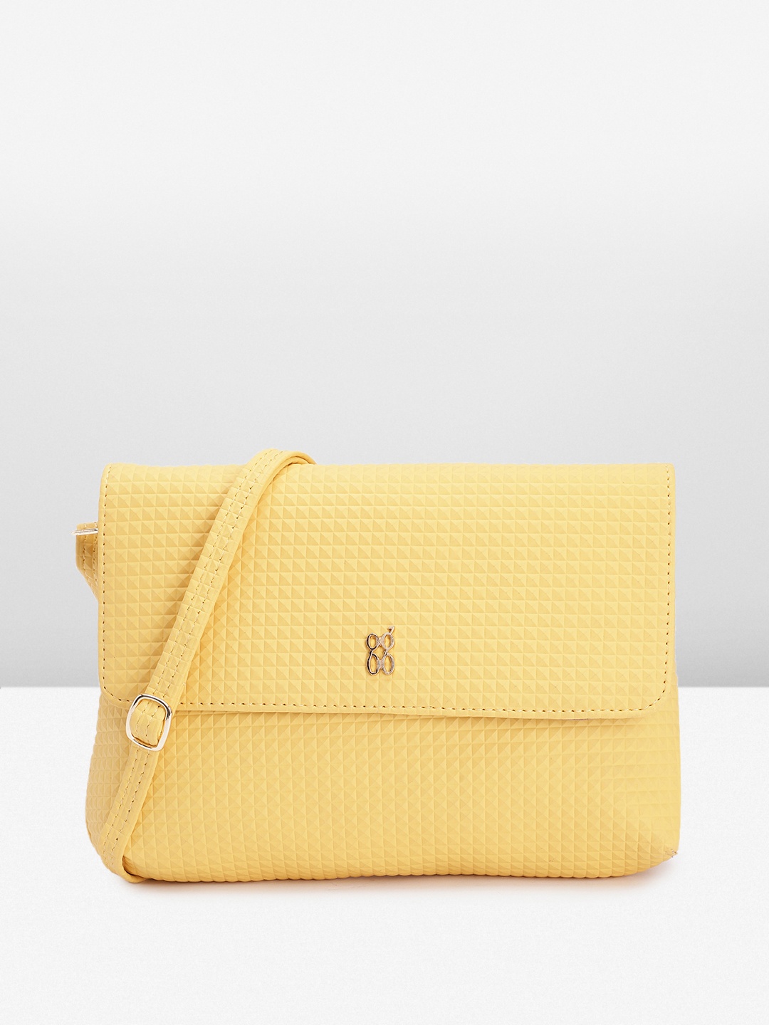 

Baggit Geometric Textured Sling Bag, Yellow