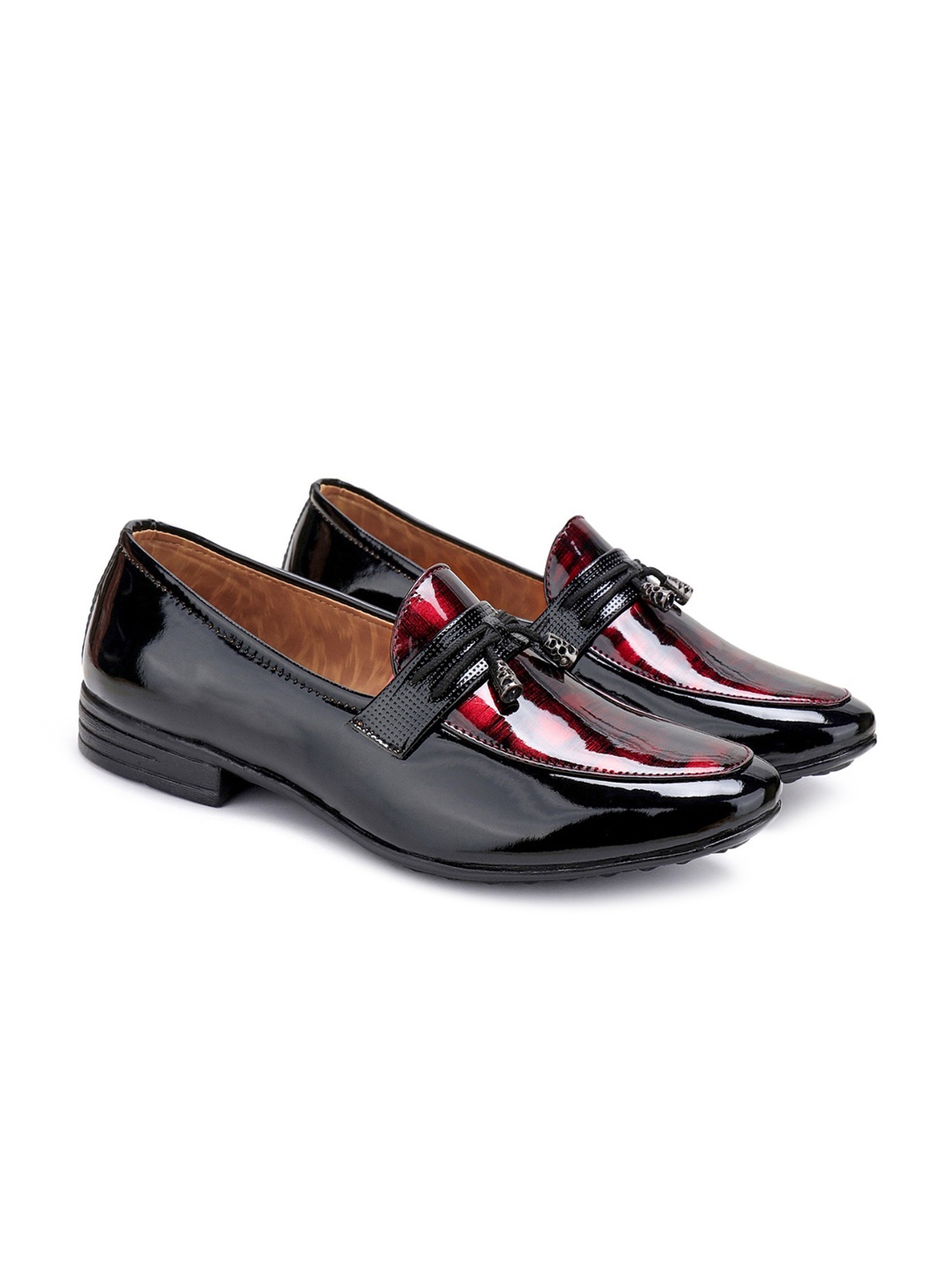 

BERSACHE Men Printed Lightweight Formal Tassel Loafers, Red