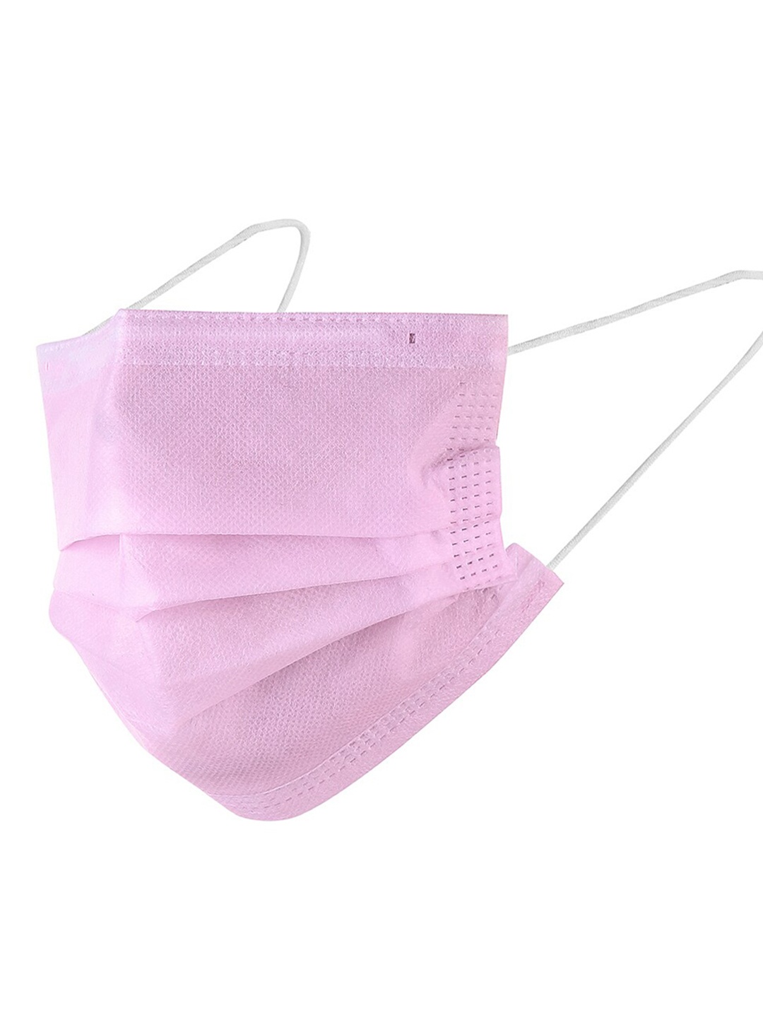

LONDON FASHION hob Pack Of 100 Cotton Surgical Masks With Nose-Pin, Pink