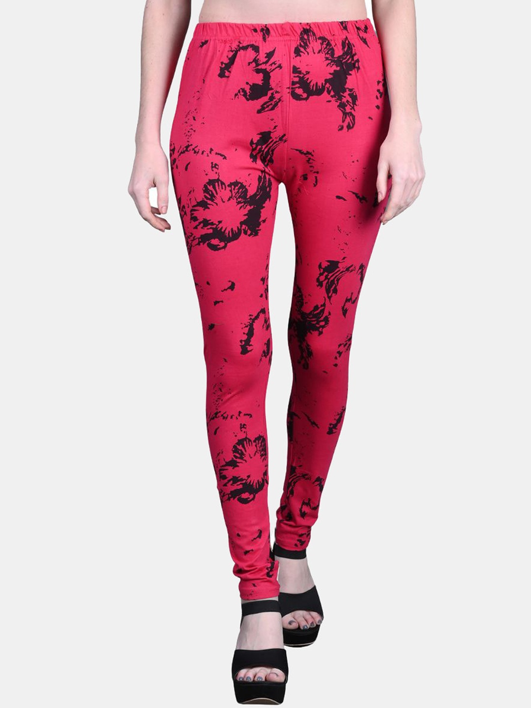 

FRENCH KLEIDER Printed Ankle-Length Pure Cotton Leggings, Magenta