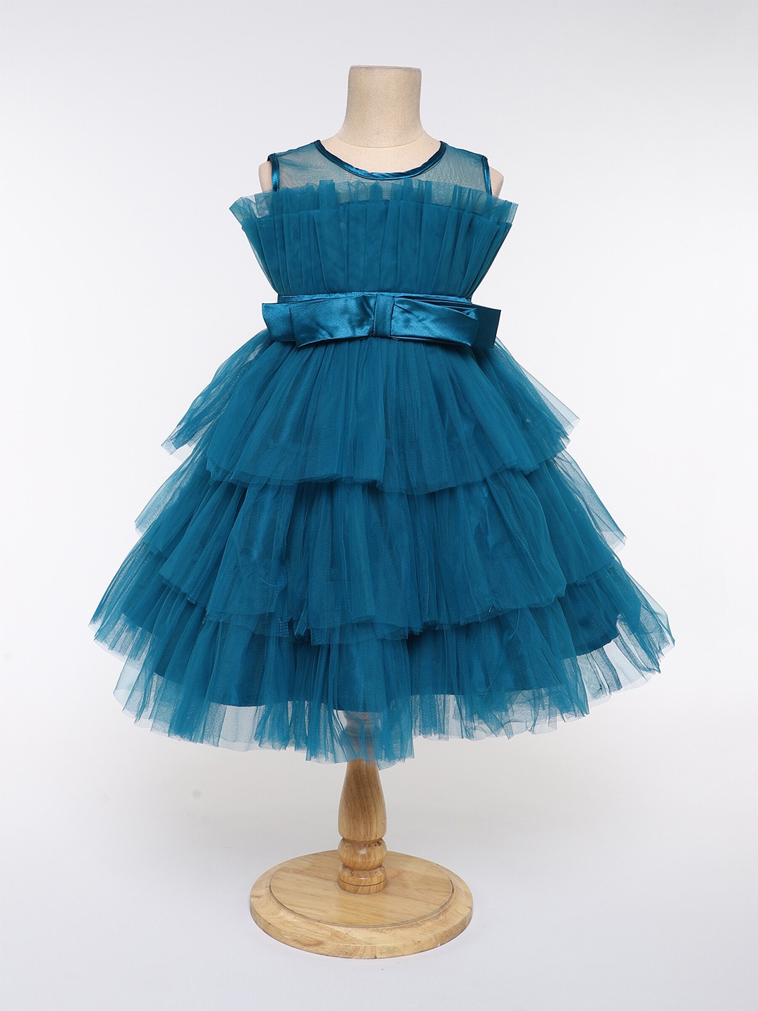 

The Magic Wand Girls Layered Net Dress, Blue