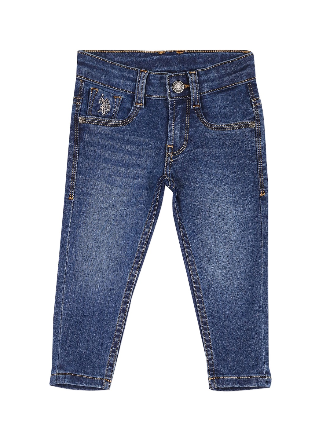 

U.S. Polo Assn. Kids Boys Blue Slim Fit Light Fade Cotton Jeans