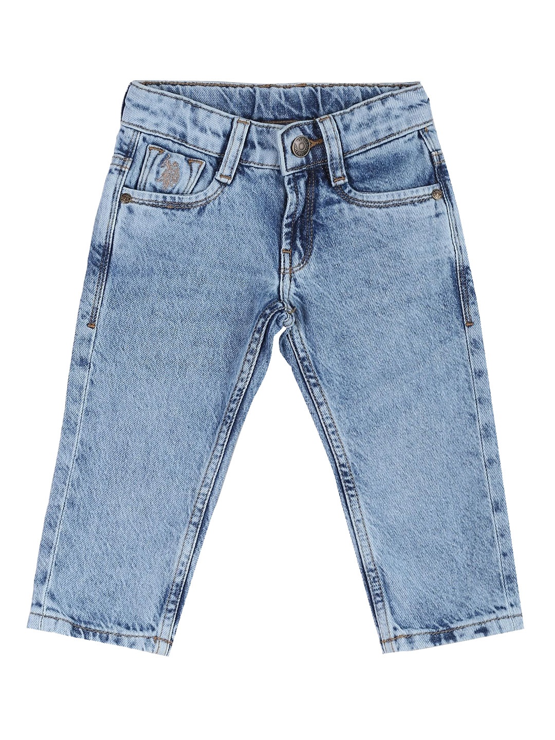 

U.S. Polo Assn. Kids Boys Light Shade Pure Cotton Jeans, Blue