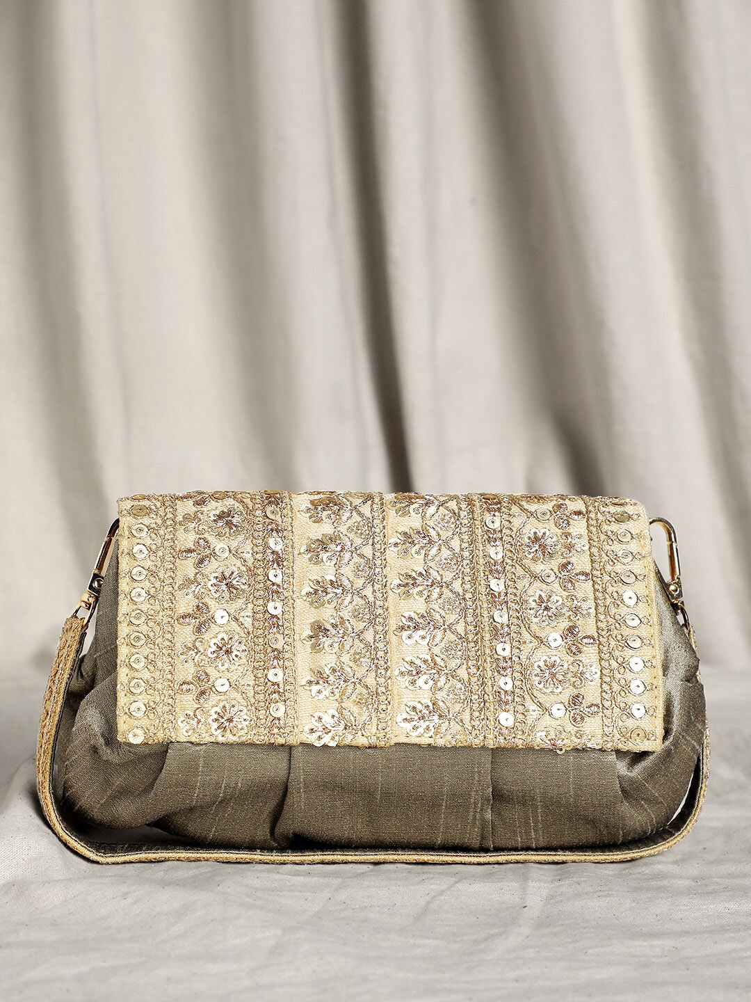 

Peora Embellished Handmade Evening Purse Clutch, Olive