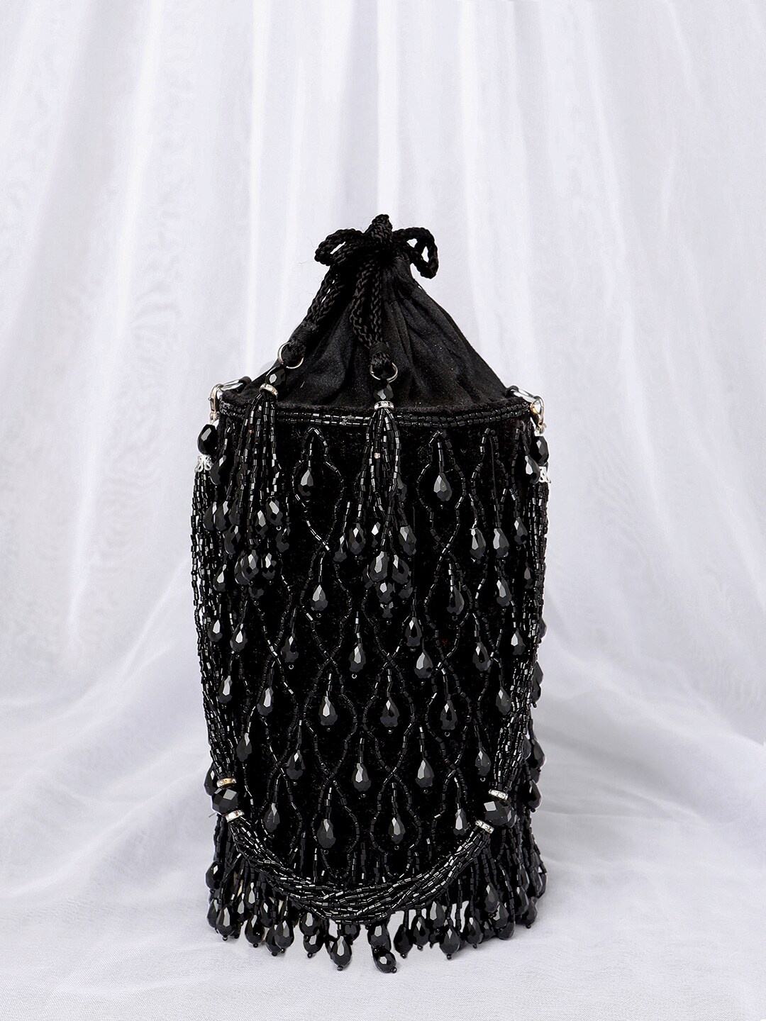 

Peora Embellished Handmade Evening Wristlet Potli Clutch, Black